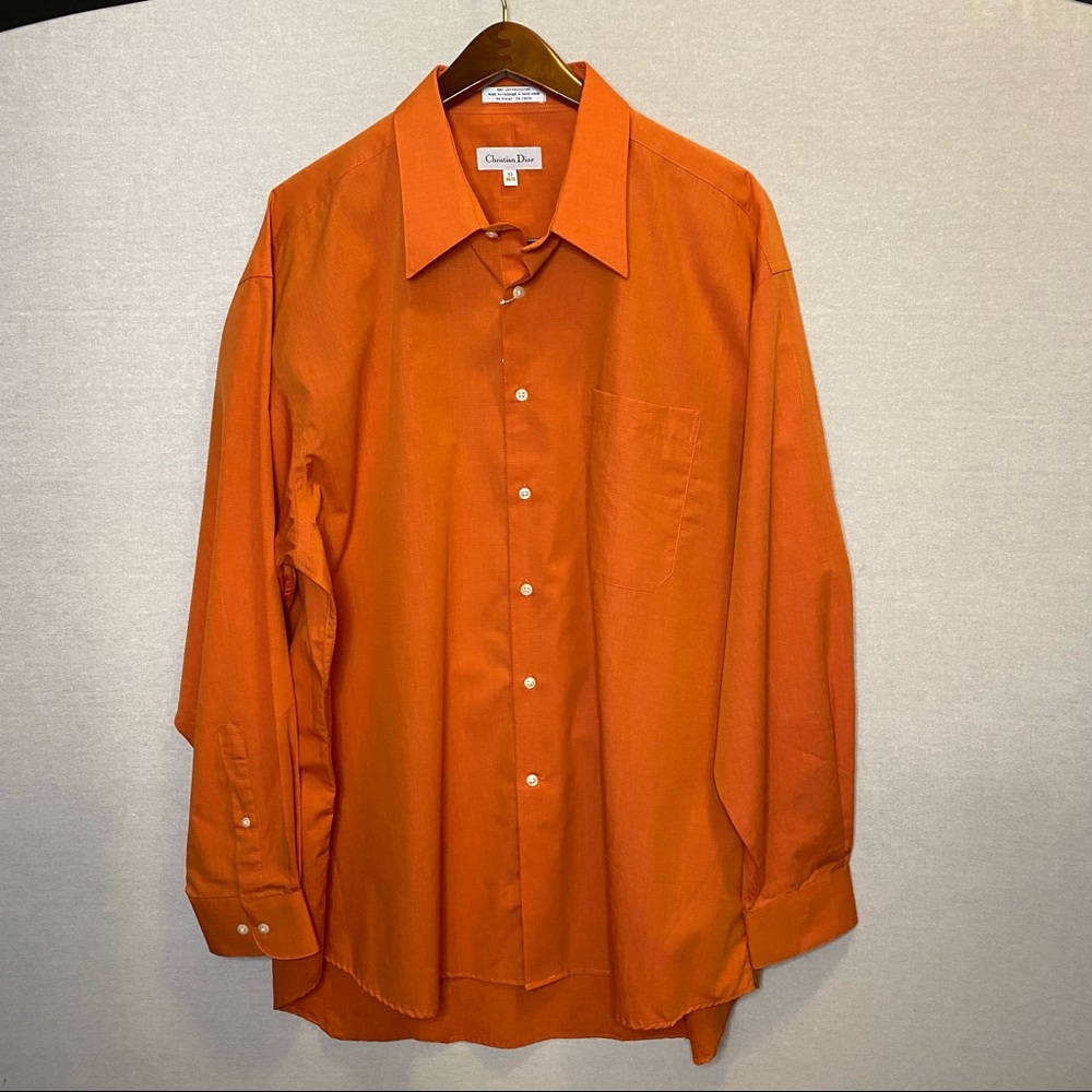 Vintage Christian Dior Men’s New with Tags Burnt Orange Size Large (Neck 17 1/2)